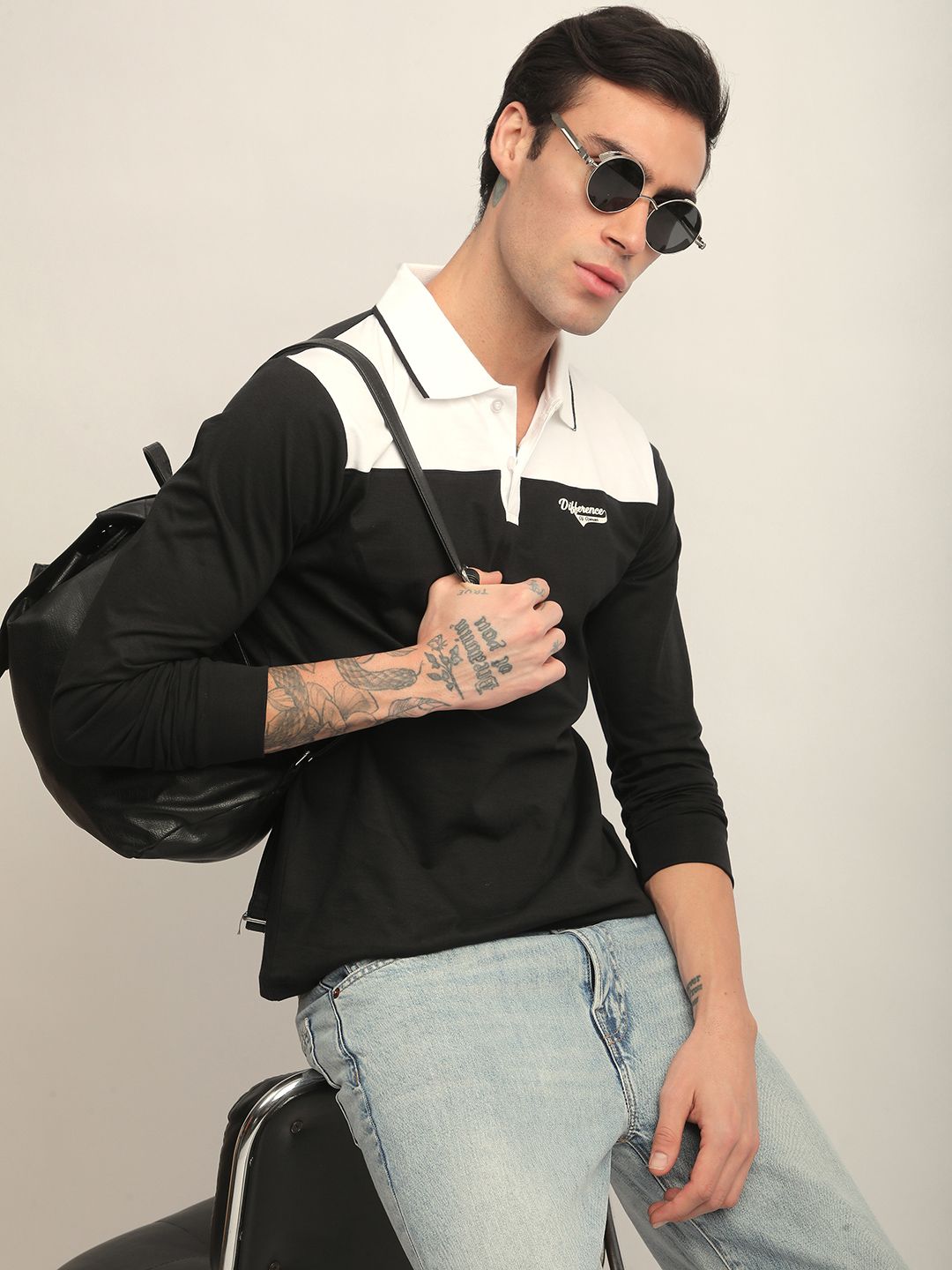 Difference of Opinion Men Long Sleeve Regular Fit Polo Tshirt