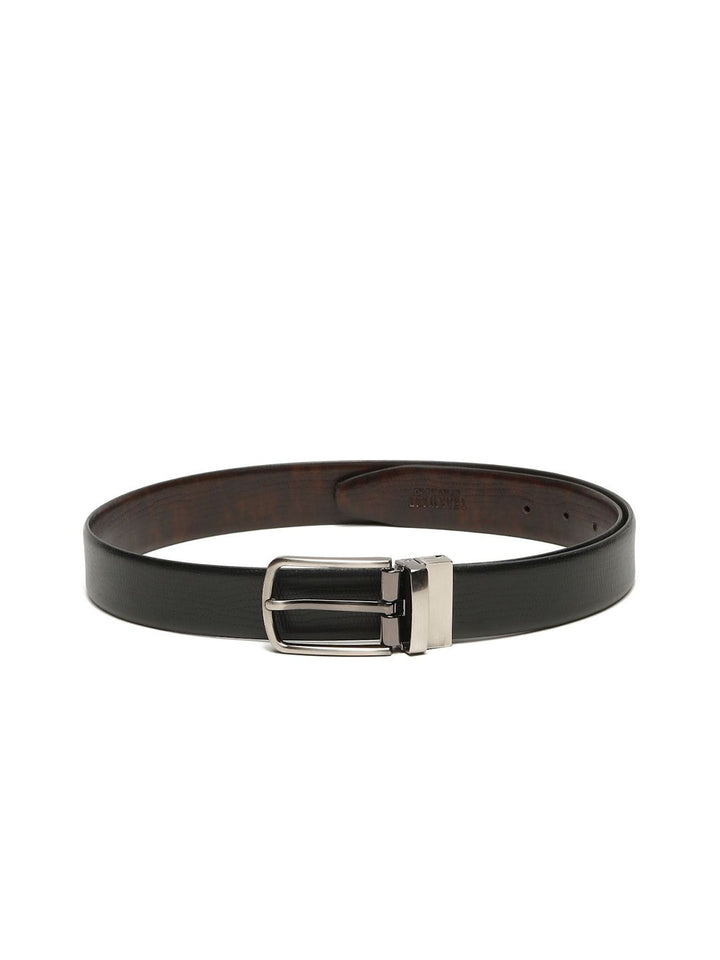 Teakwood Leathers Men Textured Leather Reversible Formal Belt