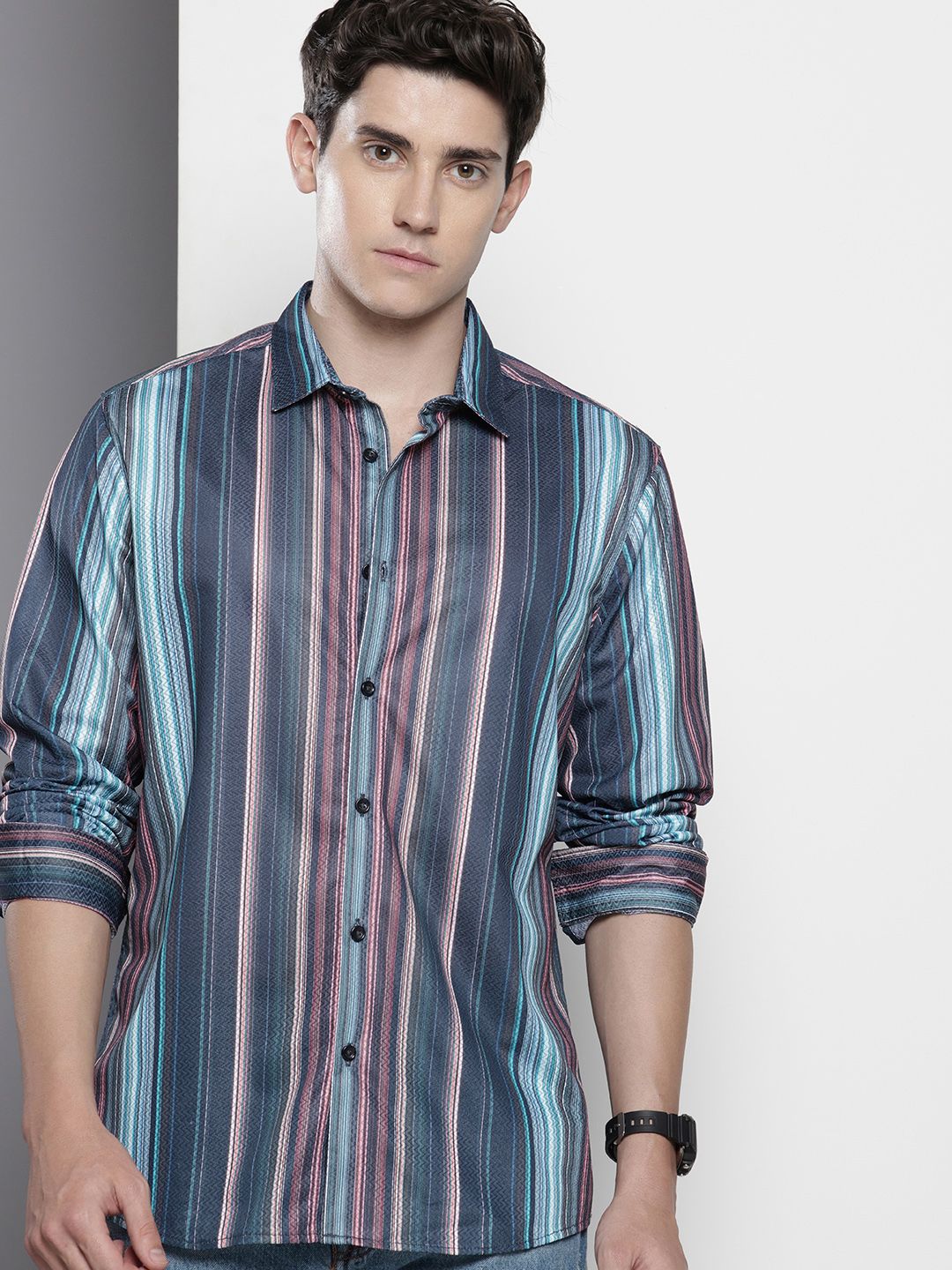 The Indian Garage Co Opaque Striped Casual Shirt
