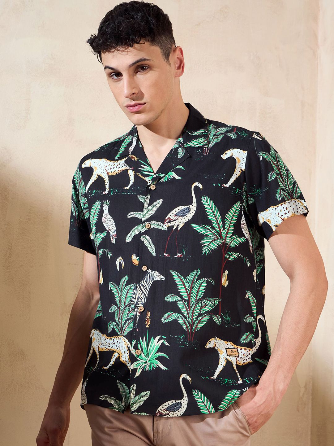 DENNISON Tropical Printed Oversized Casual Shirt