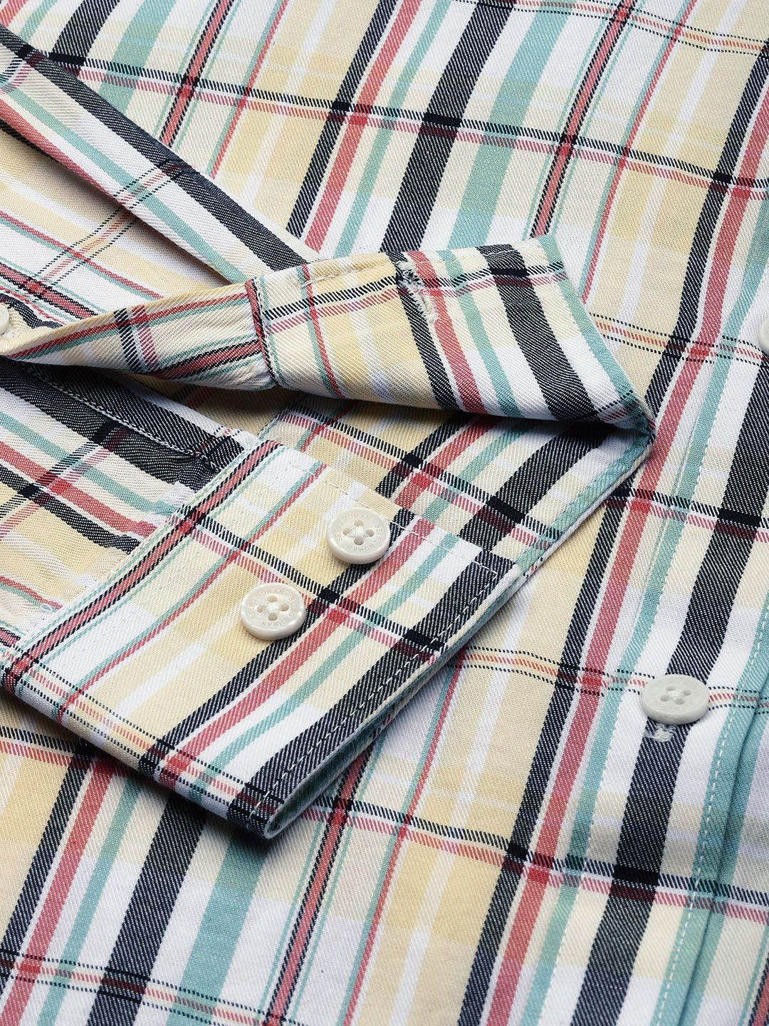 Being Human Slim Fit Opaque Pure Cotton Checked Casual Shirt