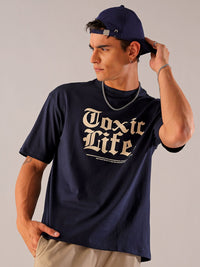The Indian Garage Co Men Back Printed Boxy Oversized Round Neck T-shirt