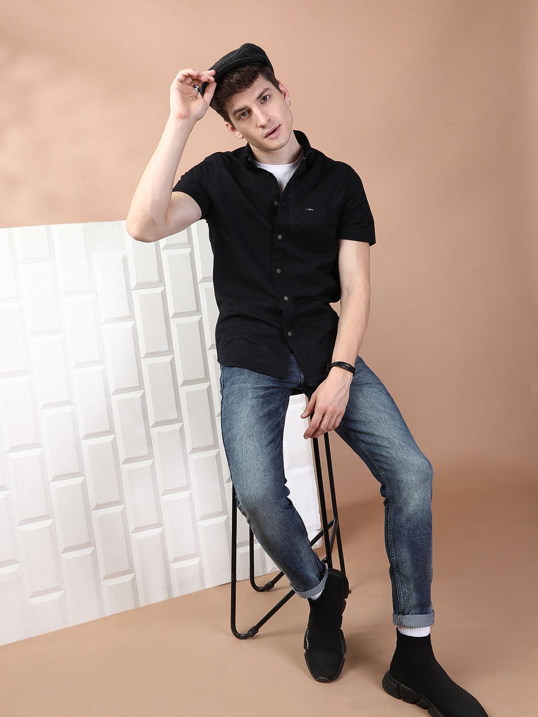 The Indian Garage Co Men Black Casual Shirt