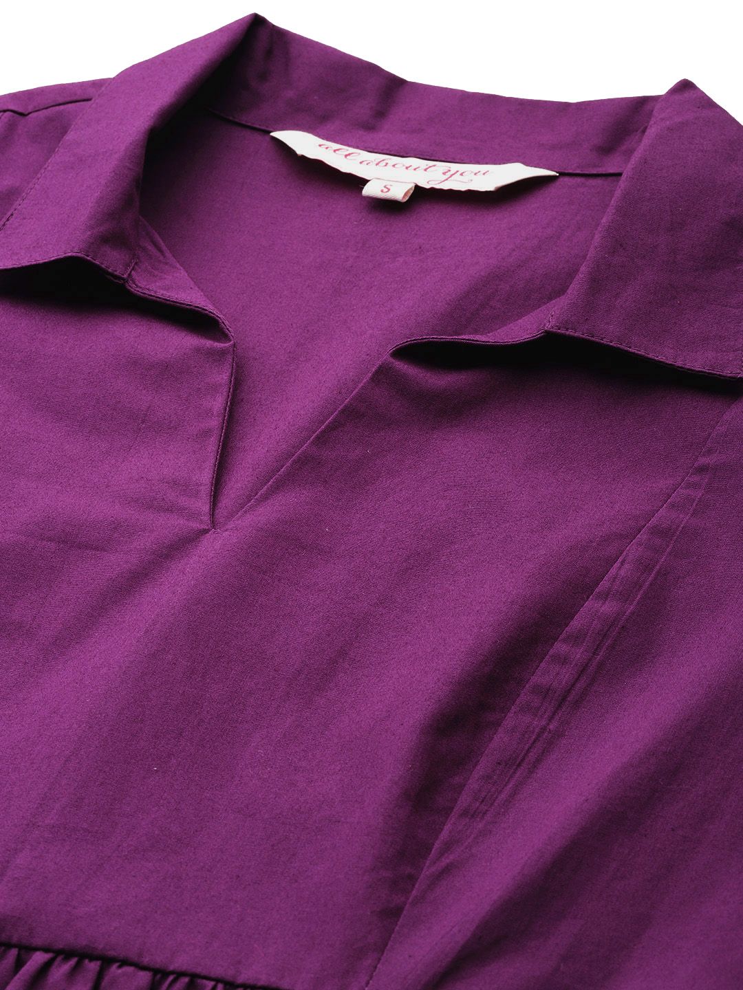 all about you Cotton Puff Sleeves Tiered A-Line Dress