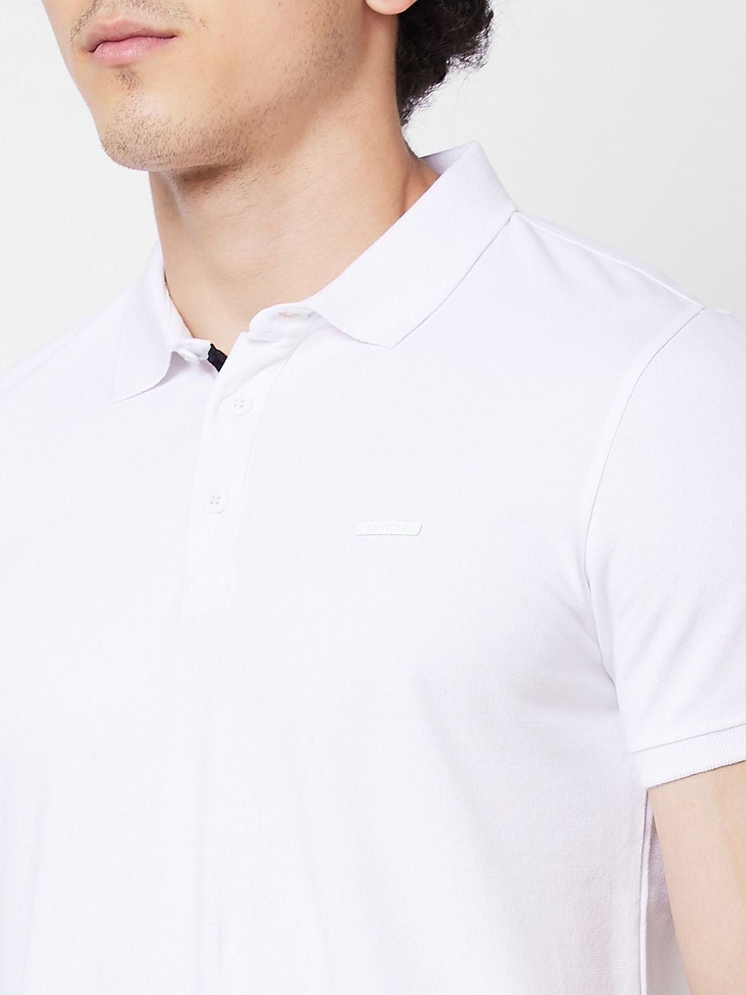 SPYKAR Polo Collar Short Sleeves Cotton Slim Fit T-shirt