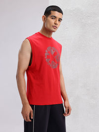HRX oleh Hrithik Roshan dicetak T-shirt Yoga Kapas Pure
