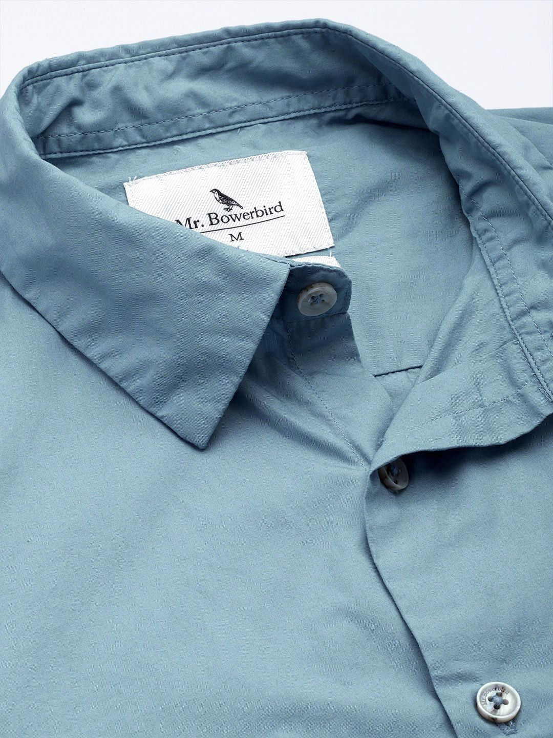 Mr Bowerbird Men Blue Pure Cotton Liberal Fit Casual Shirt