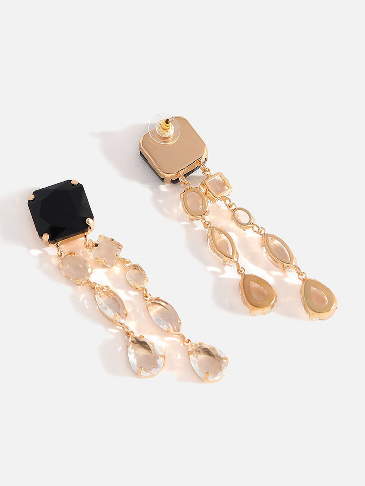 SOHI Gold-Plated Contemporary Drop Earrings