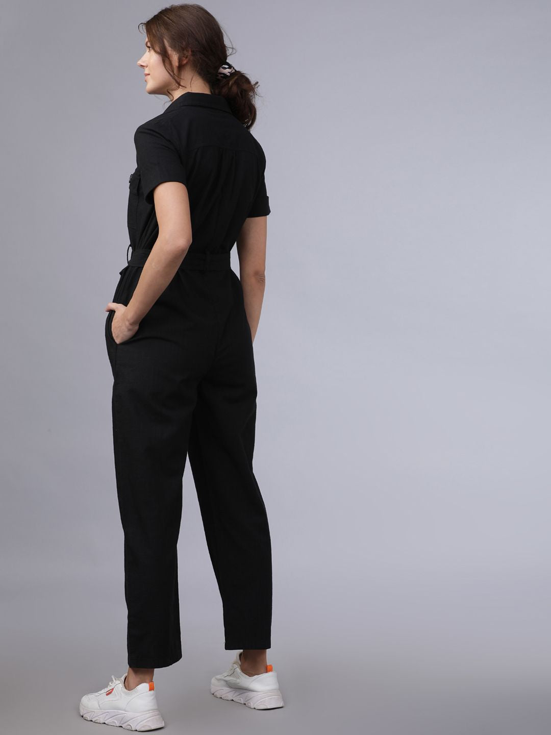 Tokyo Talkies Women Black Solid Basic Jumpsuit