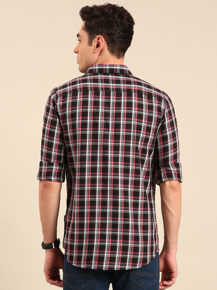 Being Human Pure Cotton Slim Fit Opaque Checked Casual Shirt
