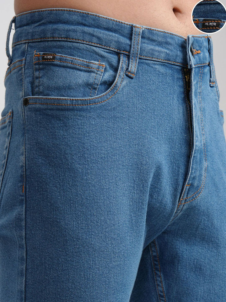 HIGHLANDER Men Tapered Fit Mid-Rise Clean Look Stretchable Jeans