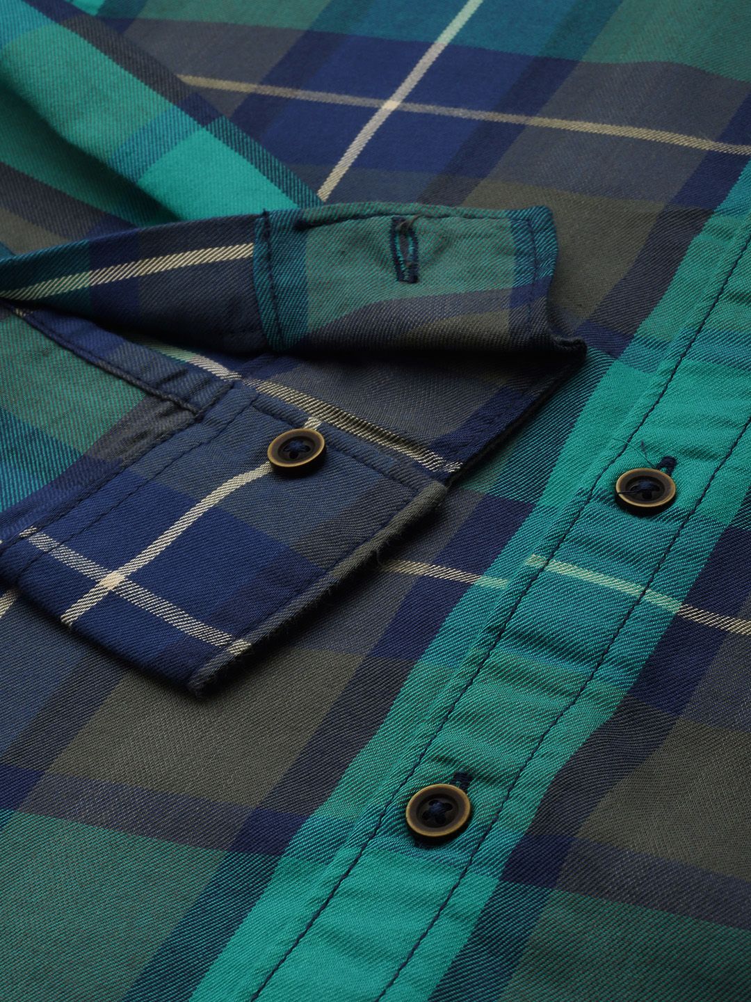 The Indian Garage Co Men Tartan Checked Casual Shirt