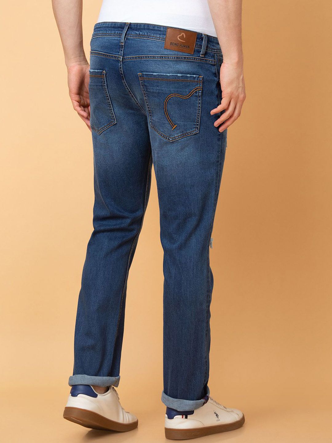 Being Human Men Mildly Distressed Heavy Fade Jeans