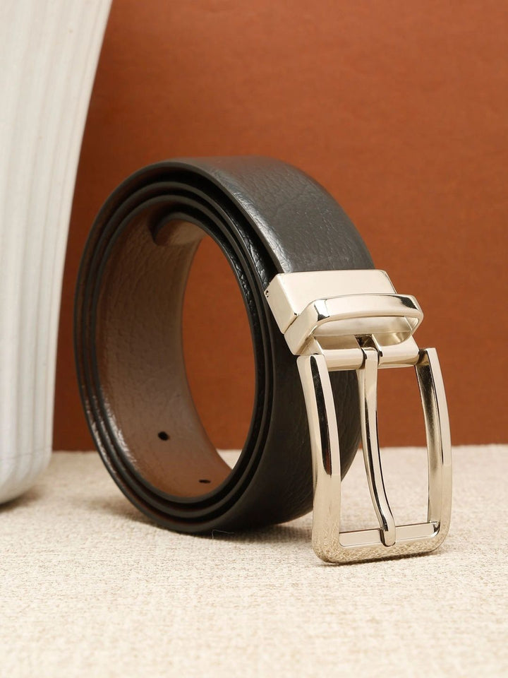 Teakwood Leathers Men Textured Leather Reversible Formal Belt