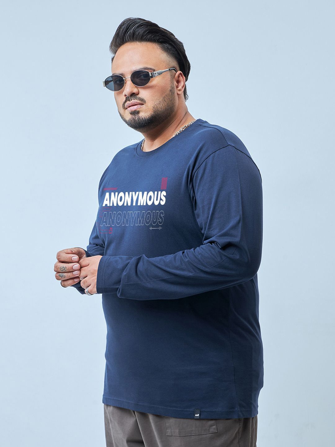 Bewakoof Plus Men Typography Printed Round Neck Cotton T-shirt