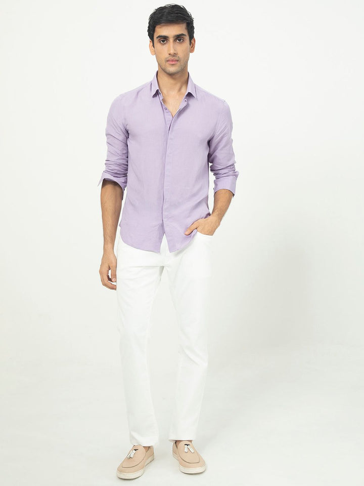 RARE RABBIT Men Throner Regular Fit Spread Collar Shirt