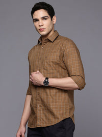 Raymond Pure Cotton Slim Fit Checked Casual Shirt