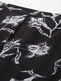 DressBerry Floral Print Slit Midi Skirt