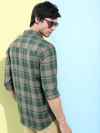 HIGHLANDER Tartan Checked Slim Fit Casual Shirt