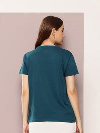 DILLINGER Women Boxy Regular Embroidery Crew Neck Tshirt