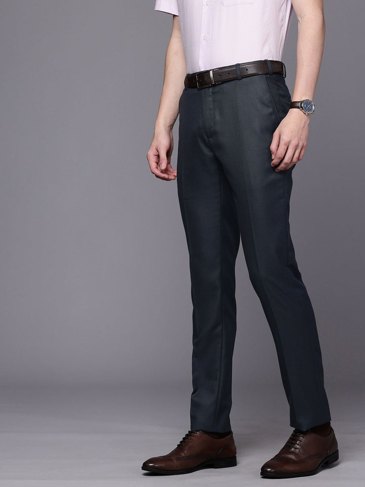 Raymond Men Textured Slim Fit Formal Trousers