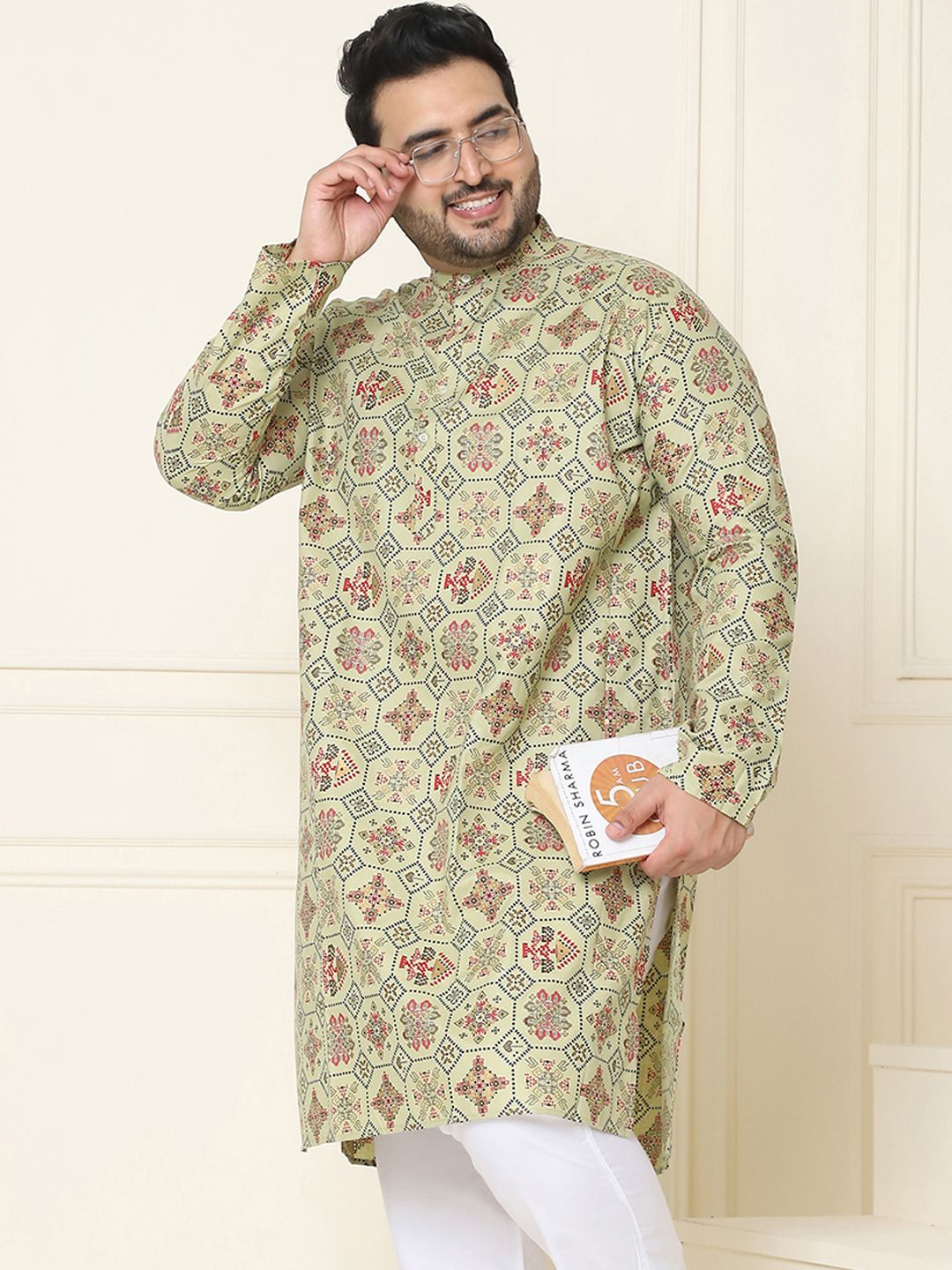 SOJANYA PLUS Motif Etnik Bercetak Kurta