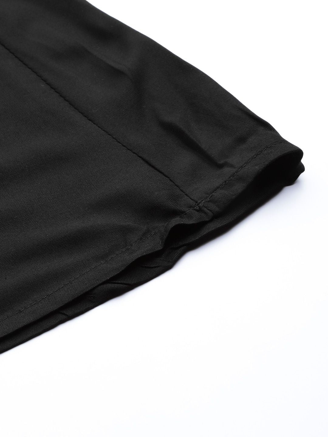 W Women Black Solid Flared Palazzos