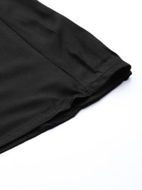 W Women Black Solid Flared Palazzos