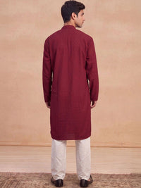 Rumah Chikankari Men Red Kurta