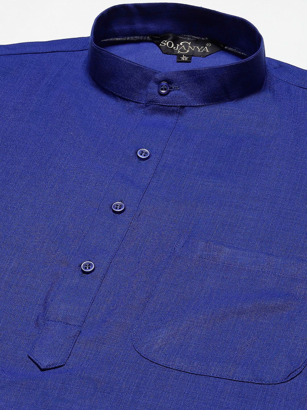 SOJANYA Men Navy Blue Kurta with Churidar