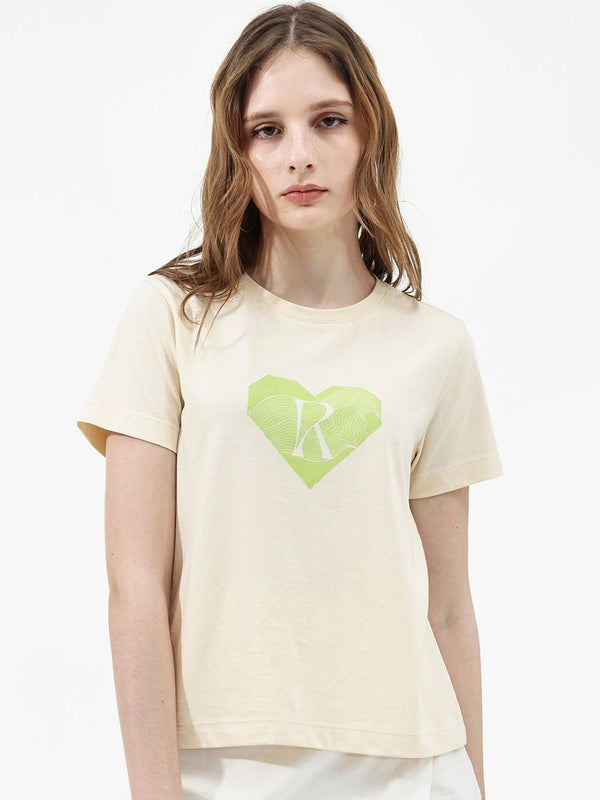 RAREISM Round Neck Typography Printed Drop-Shoulder Sleeves Cotton T-shirt