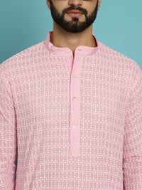 SOJANYA Kurta Pure Cotton Sulam dengan Set Pijama