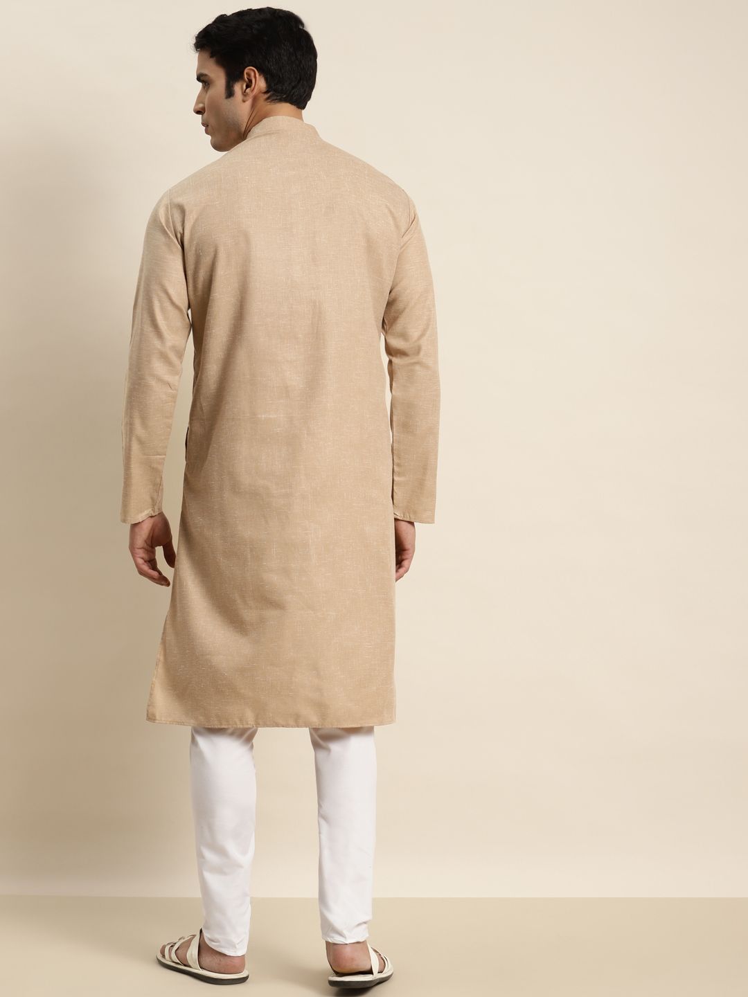 SOJANYA Lelaki Cotton Linen Kurta Lurus