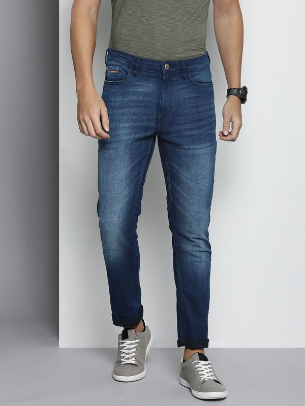 The Indian Garage Co Men Slim Fit Light Fade Stretchable Jeans