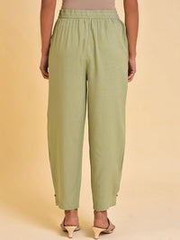 W Women Green Mid Rise Parallel Trousers
