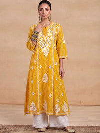 House of Chikankari Women Embroidered Chikankari Kurta