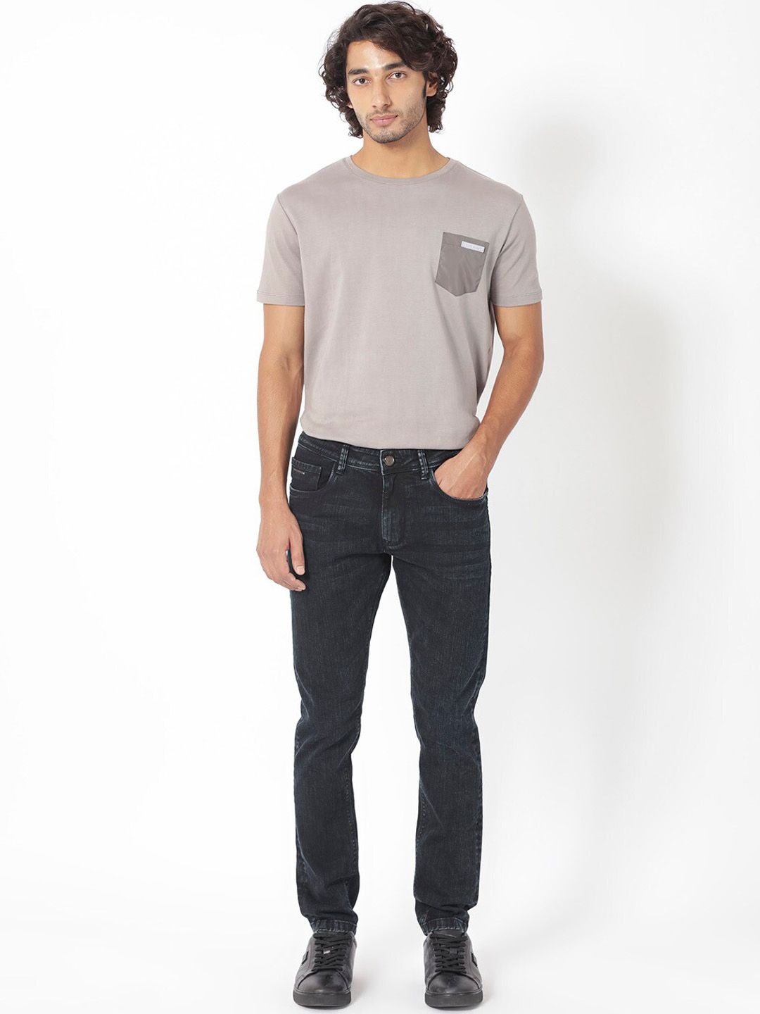 RARE RABBIT Men Anket Slim Fit Mid-Rise Stretchable Jeans