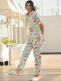 SANSKRUTIHOMES Women Printed Pure Cotton Night suit