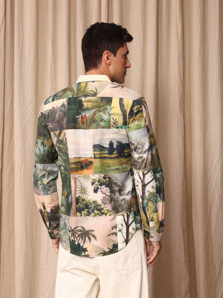 Mr Bowerbird Pure Cotton Tailored Fit Printed Casual Shirt