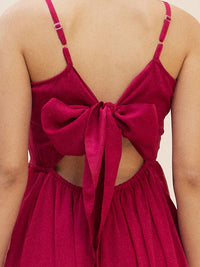 Antheaa Pink Layered Chiffon Empire Dress