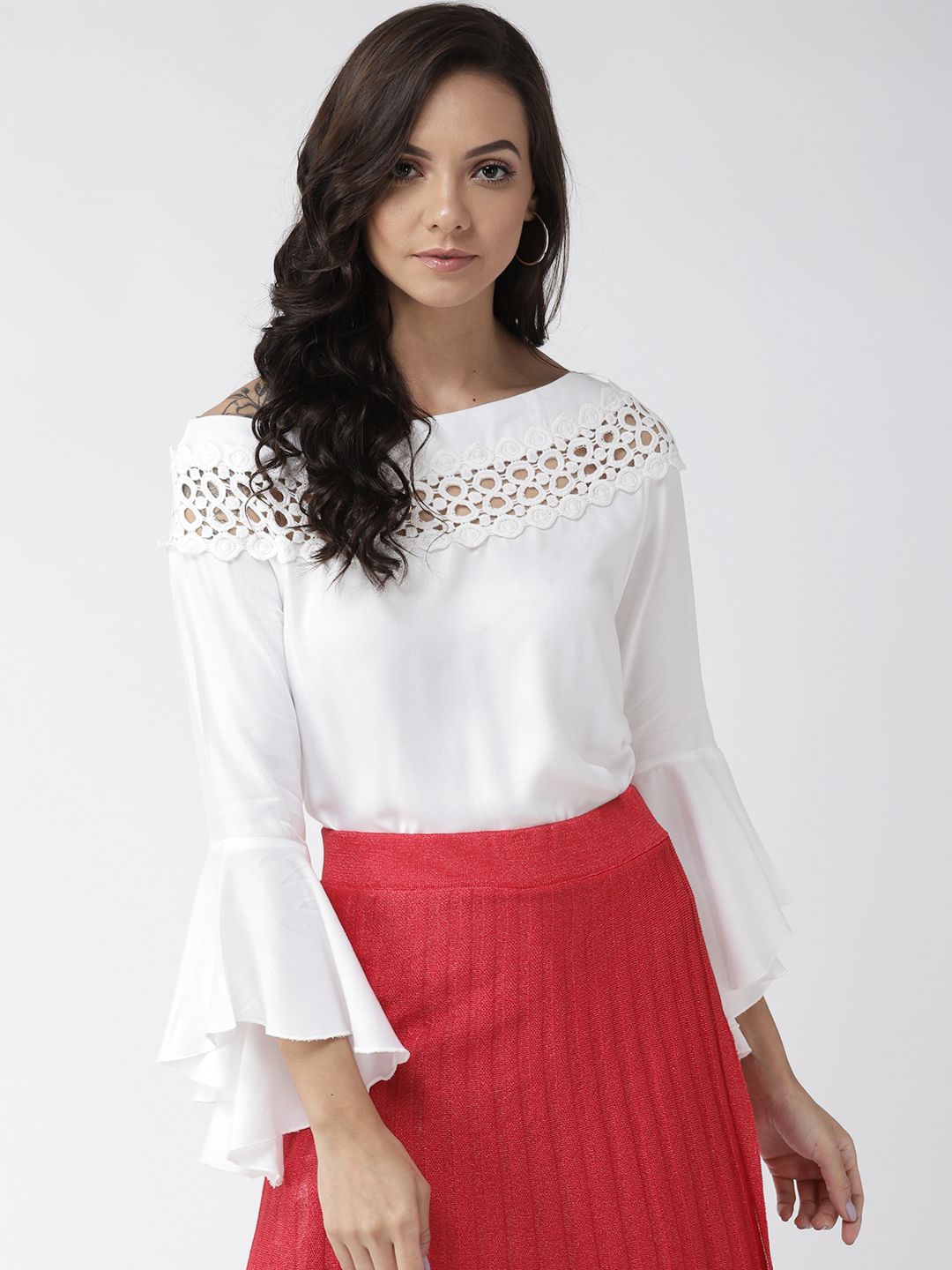 Style Quotient Women Off-White Solid Top