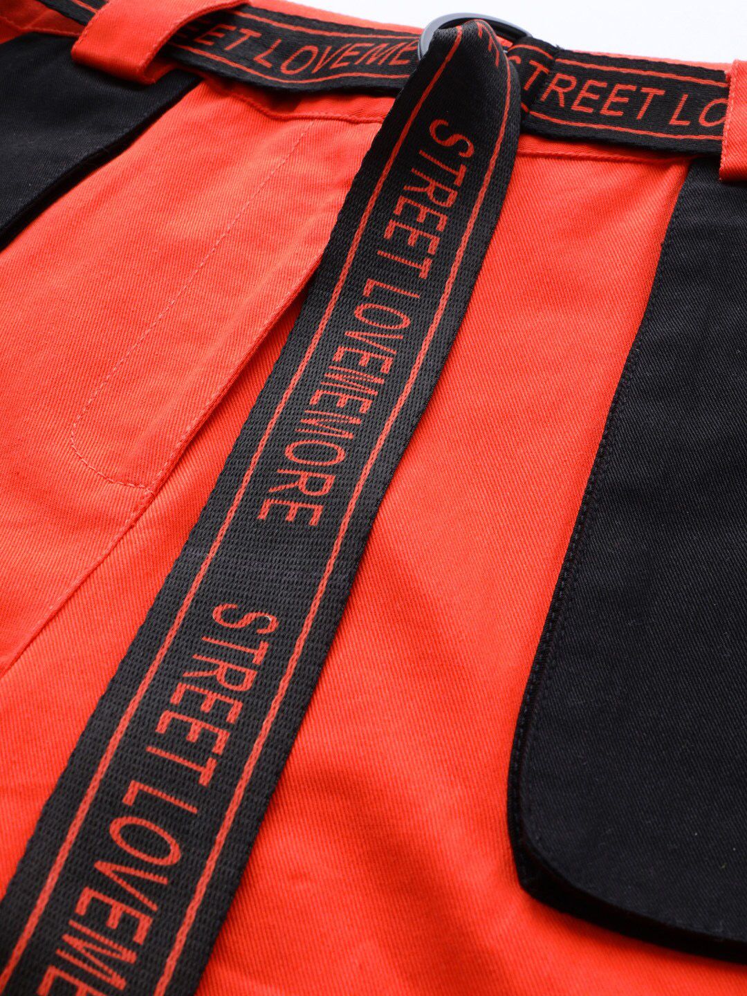 STREET 9 Women Orange Regular Fit Solid Cargos