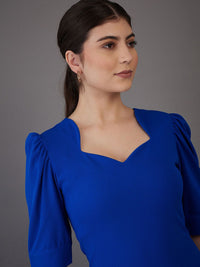 SASSAFRAS worklyf Sweetheart Neck Puff Sleeves Formal Bodycon Dress