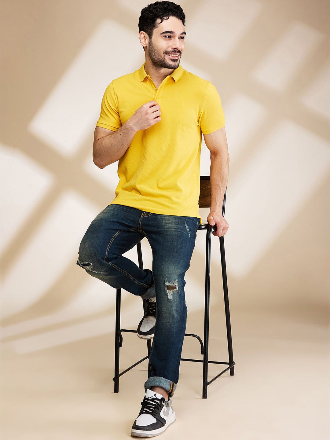 Being Human Men Slim Fit Mildly Distressed Light Fade Jeans