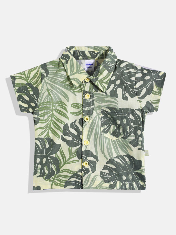 Moms Love Infant Boys Tropical Print Pure Cotton Shirt