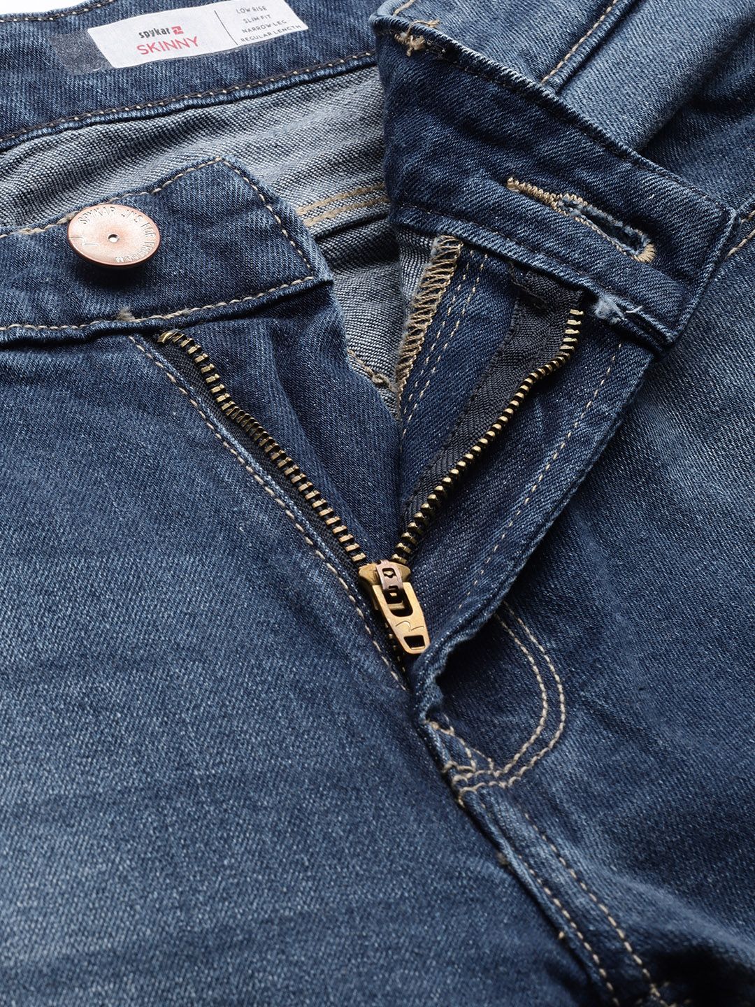 SPYKAR Men Blue Skinny Fit Low-Rise Light Fade Stretchable Jeans