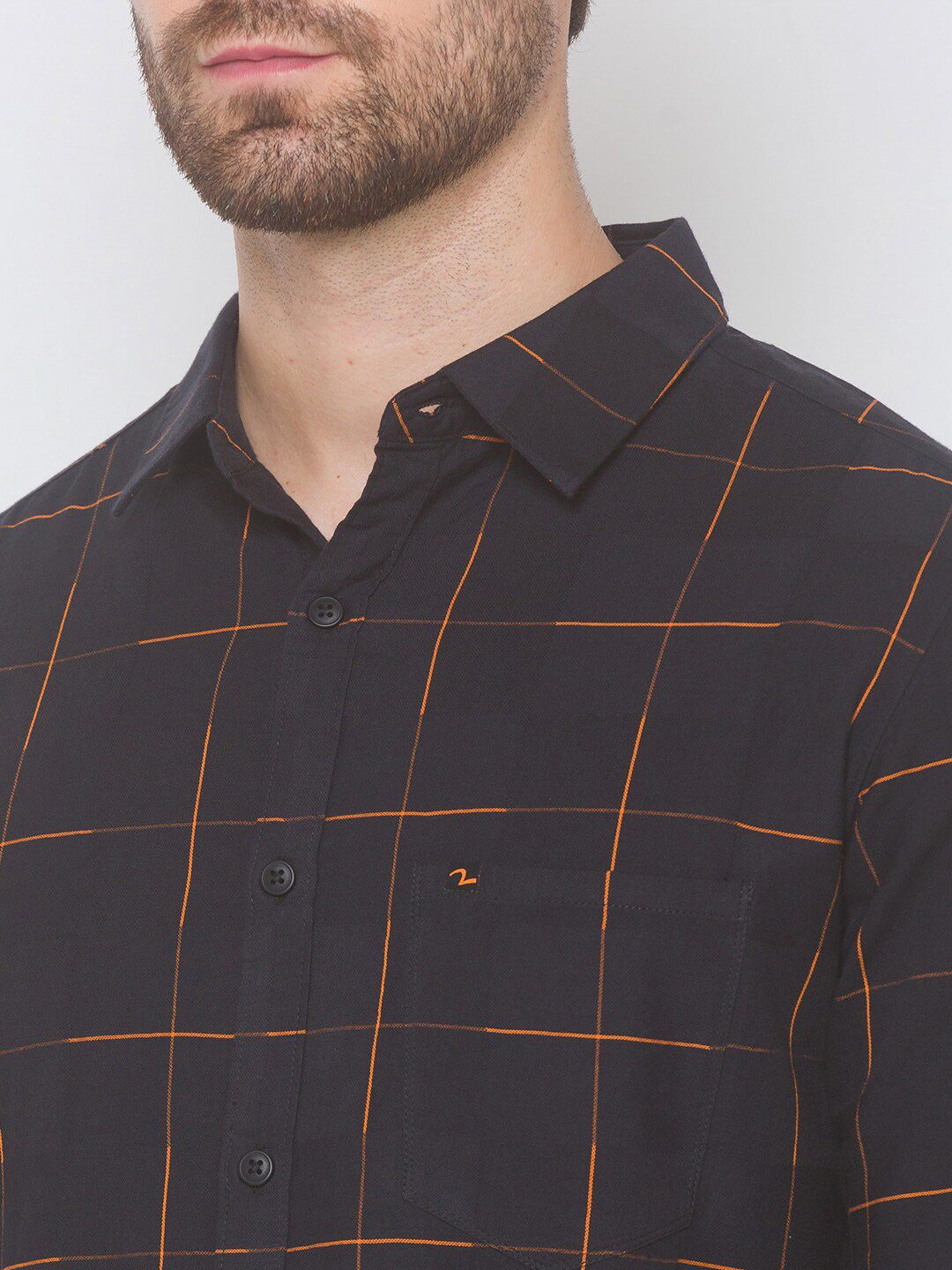 SPYKAR Men Black Windowpane Checks Checked Pure Cotton Casual Shirt