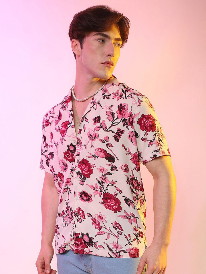 Campus Sutra Spread Collar Short Sleeves Floral Classic Printed Casual Shirt