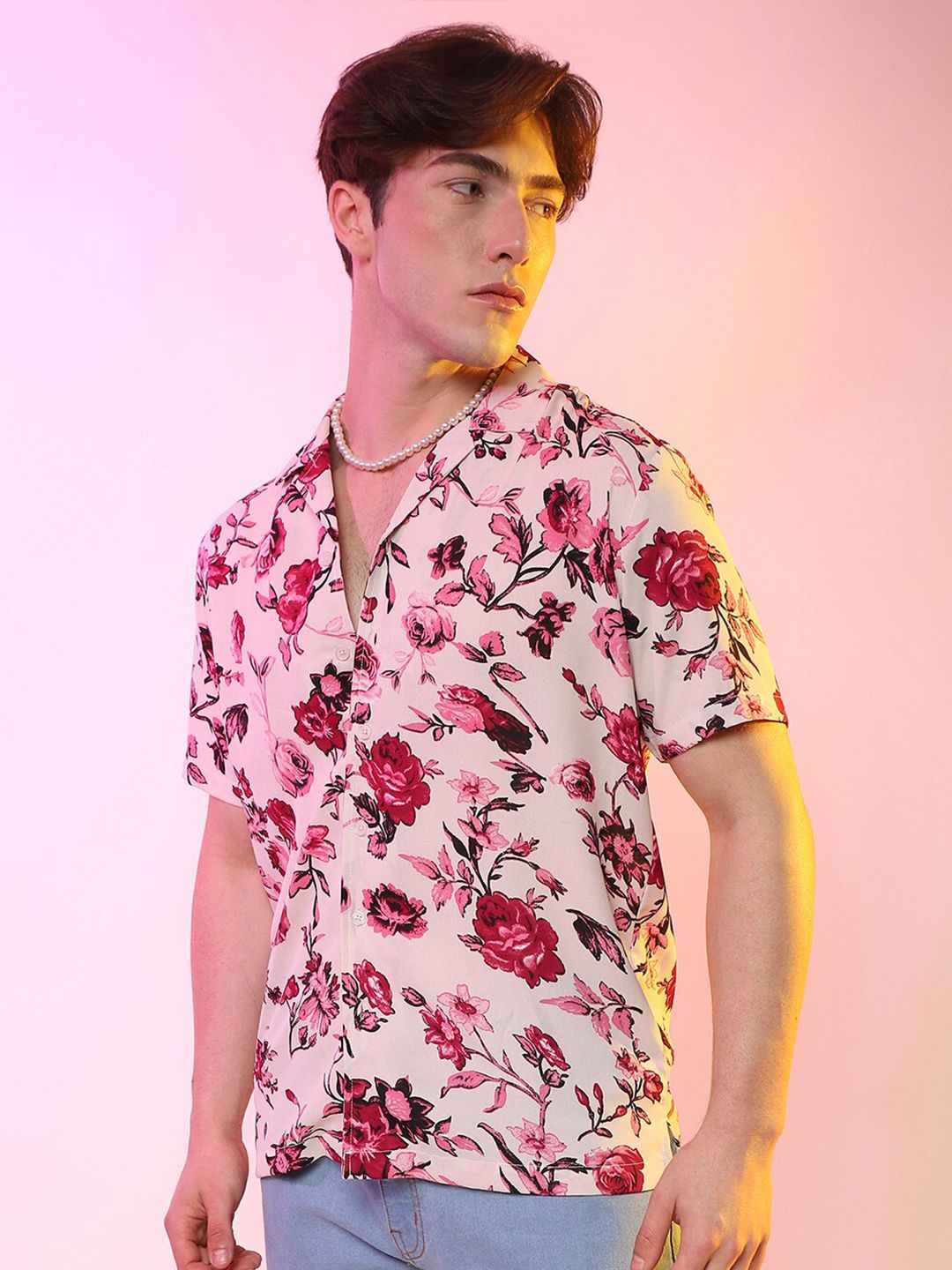 Campus Sutra Spread Collar Short Sleeves Floral Classic Printed Casual Shirt