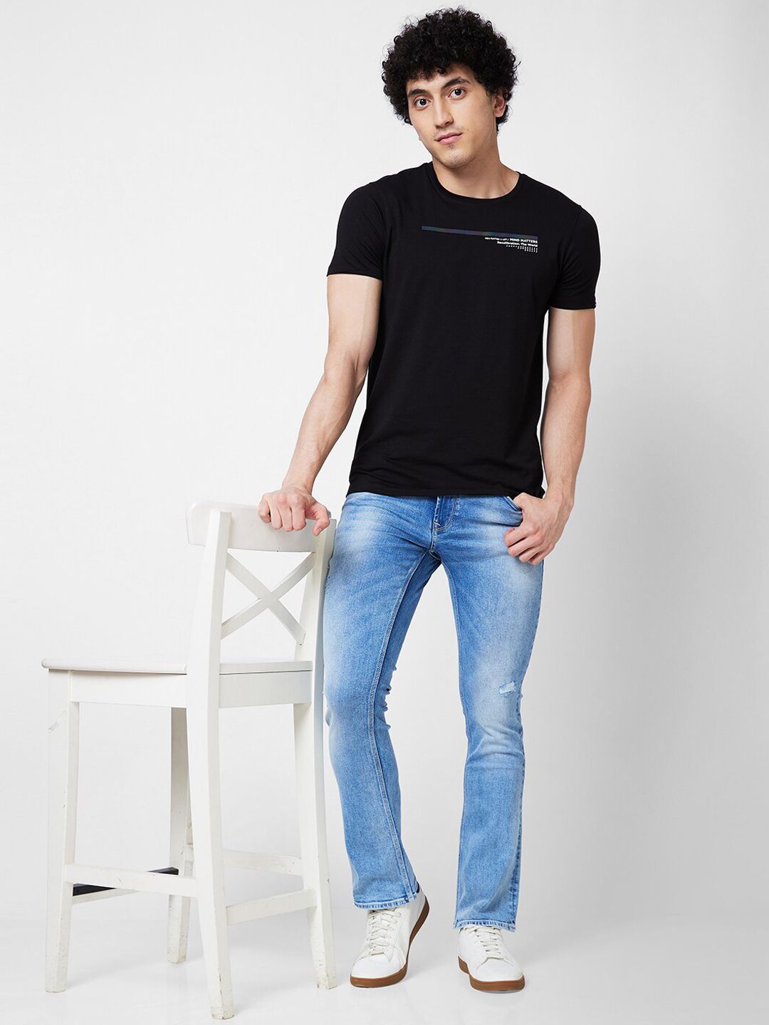 SPYKAR Men Bootcut Mildly Distressed Heavy Fade Cotton Stretchable Jeans